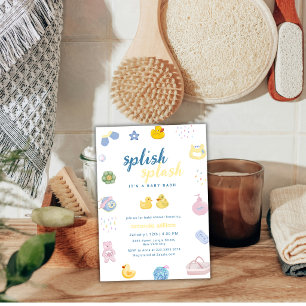 Splish Splash Rubber Duck Bath Baby Shower   Invitation