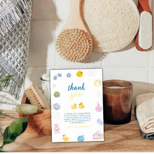 Splish Splash Rubber Duck Bath Baby Shower Thank You Card