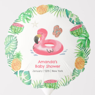 Splish Splash Tropical Beach Pool Baby Shower Balloon