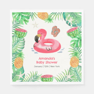 Splish Splash Tropical Beach Pool Baby Shower Napkins