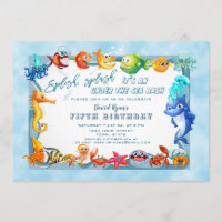 Splish Splash Under The Sea Boy Unique Birthday Invitation