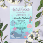 Splish Splash Under the Sea Ocean Girls Birthday Invitation