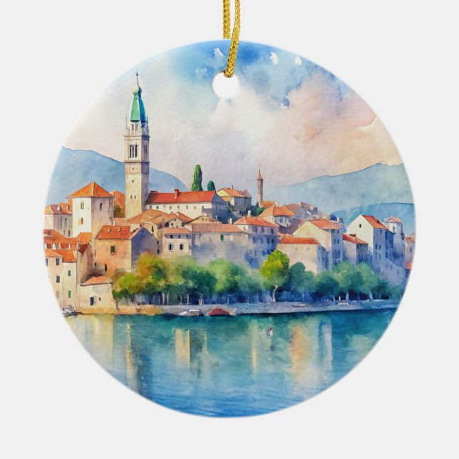 Split city Croatia  Ceramic Ornament (Front)