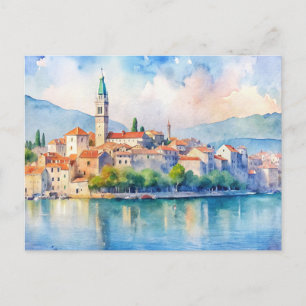 Split city Croatia Watercolor Painting Postcard