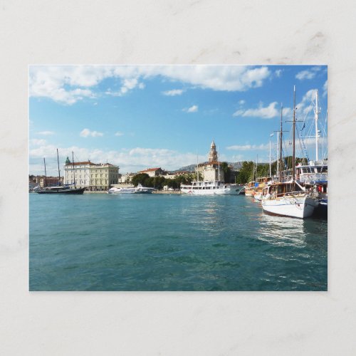 Split city port _ Dalmatia Croatia Postcard
