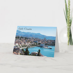 Split city seafront aerial view, Dalmatia, Croatia Card