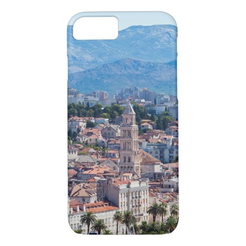 Split city seafront aerial view Dalmatia Croatia iPhone 87 Case