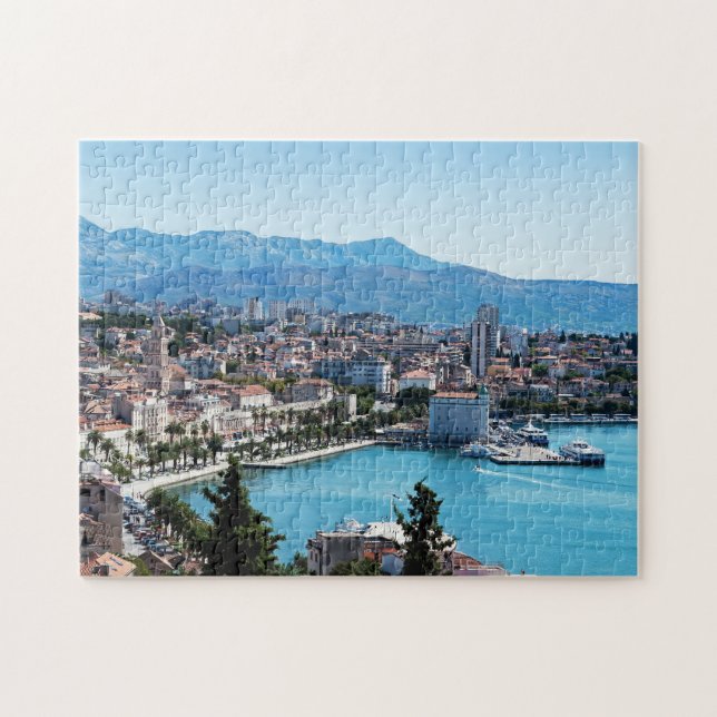 Split city seafront aerial view, Dalmatia, Croatia Jigsaw Puzzle (Horizontal)