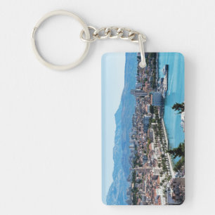 Split city seafront aerial view, Dalmatia, Croatia Keychain