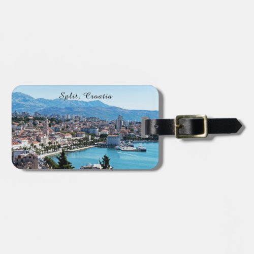 Split city seafront aerial view Dalmatia Croatia Luggage Tag