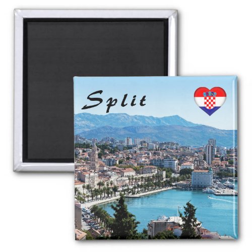 Split city seafront aerial view Dalmatia Croatia Magnet