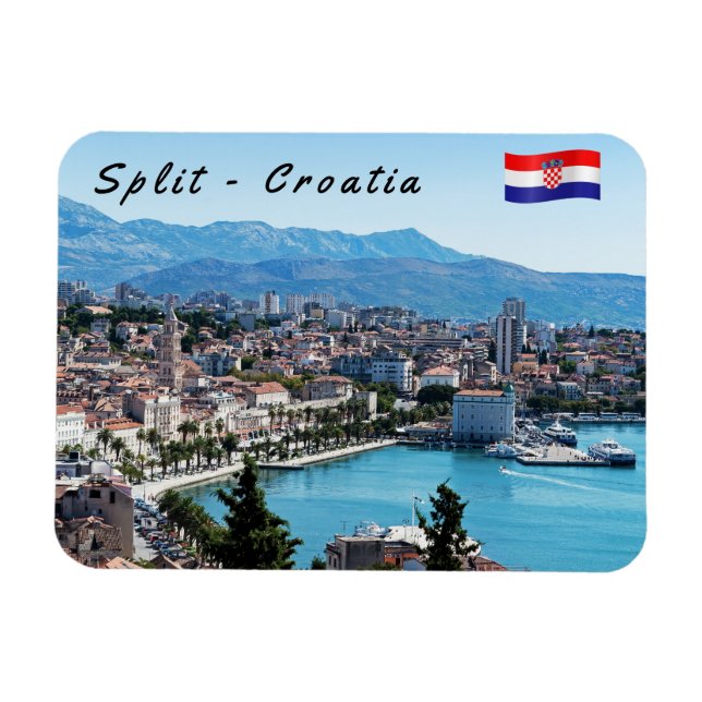 Split city seafront aerial view, Dalmatia, Croatia Magnet (Horizontal)