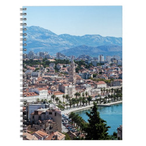 Split city seafront aerial view Dalmatia Croatia Notebook