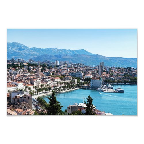 Split city seafront aerial view Dalmatia Croatia Photo Print