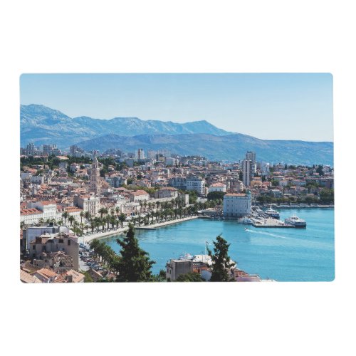 Split city seafront aerial view Dalmatia Croatia Placemat
