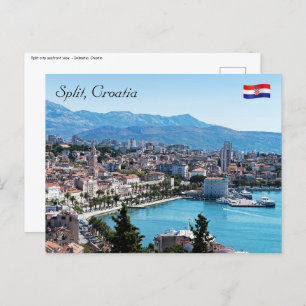 Split city seafront aerial view, Dalmatia, Croatia Postcard