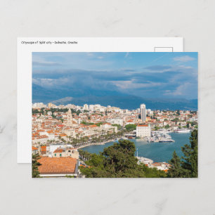 Split city seafront aerial view, Dalmatia, Croatia Postcard