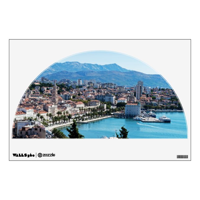 Split city seafront aerial view, Dalmatia, Croatia Wall Decal (Front)