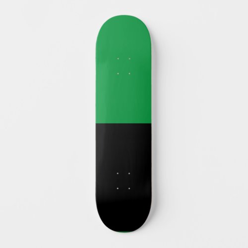 Split Color Half Black and Half Green Skateboard