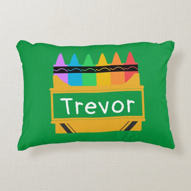Split Crayon Box Personalized Kids  Accent Pillow (Front)