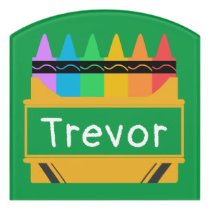 Split Crayon Box Personalized Kids Door Sign