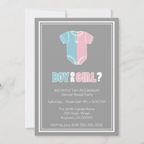 Split Creeper Gender Reveal Party Invitations