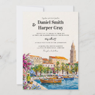 Split Croatia Adriatic Watercolor Invitation