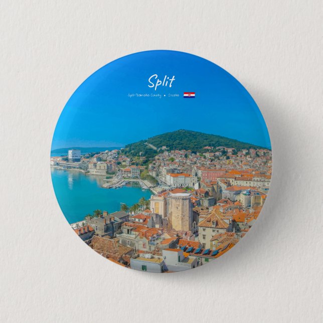 Split, Croatia - Coastal City Button (Front)
