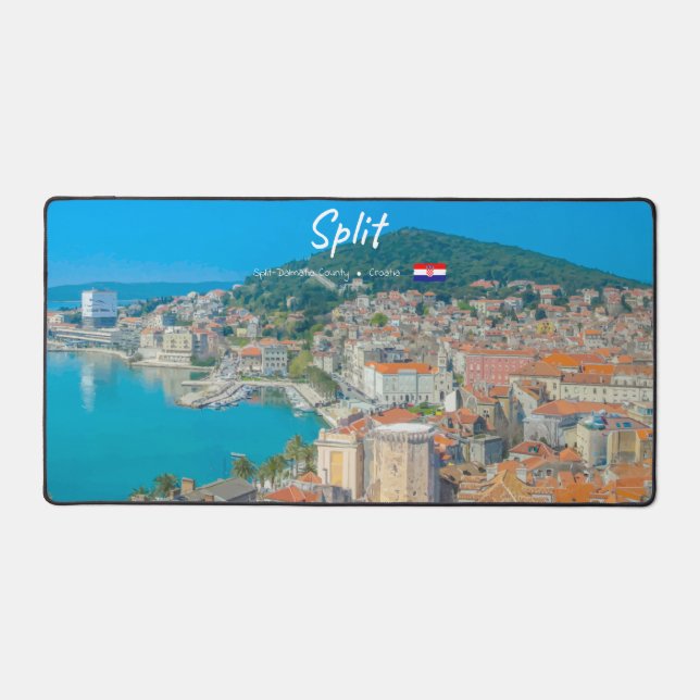 Split, Croatia - Coastal City Desk Mat (Front)