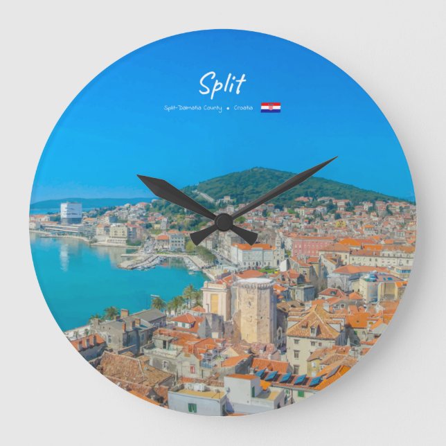 Split, Croatia - Coastal City Large Clock (Front)