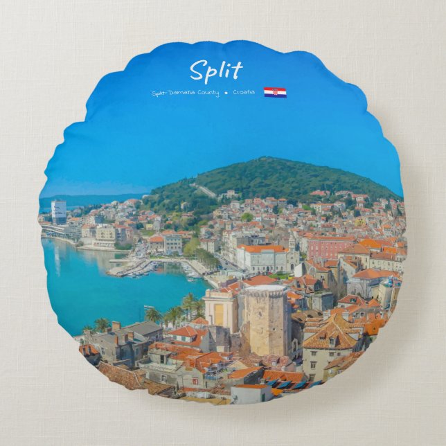 Split, Croatia - Coastal City Round Pillow (Front)