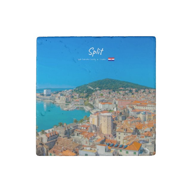Split, Croatia - Coastal City Stone Magnet (Front)
