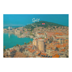 Split, Croatia - Coastal City Wood Wall Art