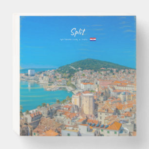 Split, Croatia - Coastal City Wooden Box Sign