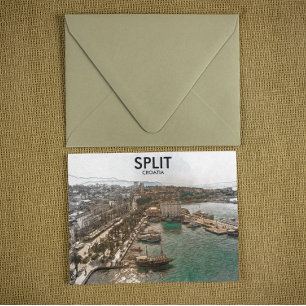 Split Croatia Coastal View Postcard