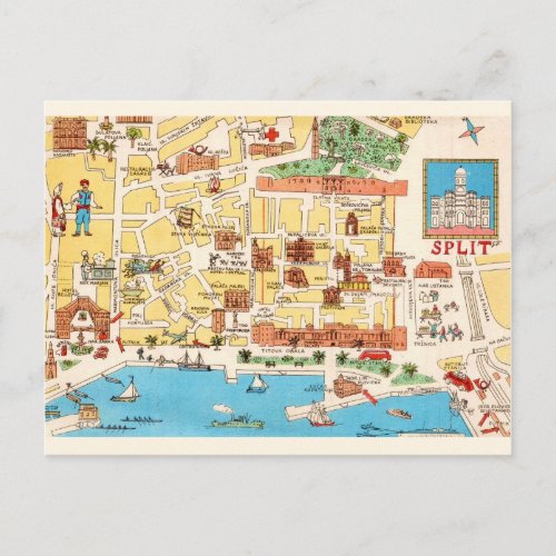Split Croatia Colorful Postcard