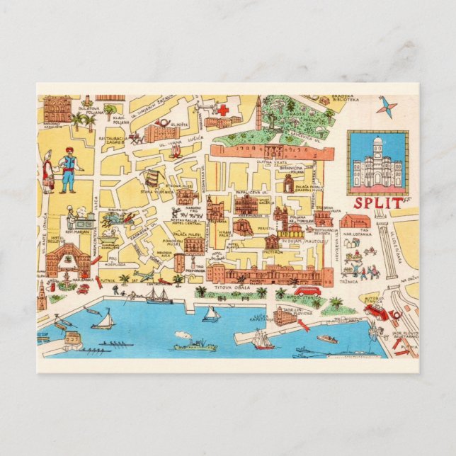 Split Croatia Colorful Postcard (Front)