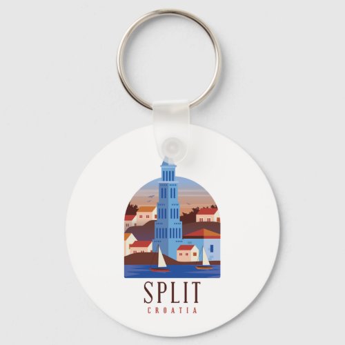 Split Croatia Dalmatia Vintage Keychain