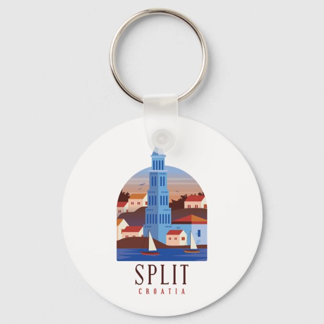 Split Croatia Dalmatia Vintage Keychain (Front)