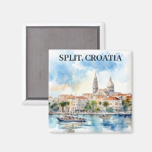 Split Croatia Dalmatia Watercolor  Magnet