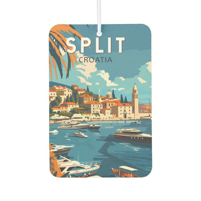 Split Croatia Travel Art Vintage Air Freshener (Front)