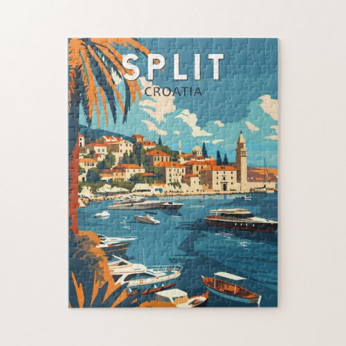 Split Croatia Travel Art Vintage Jigsaw Puzzle