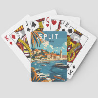 Split Croatia Travel Art Vintage