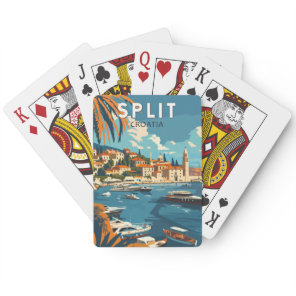 Split Croatia Travel Art Vintage Poker Cards