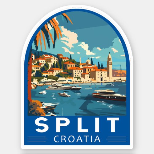 Split Croatia Travel Art Vintage Sticker