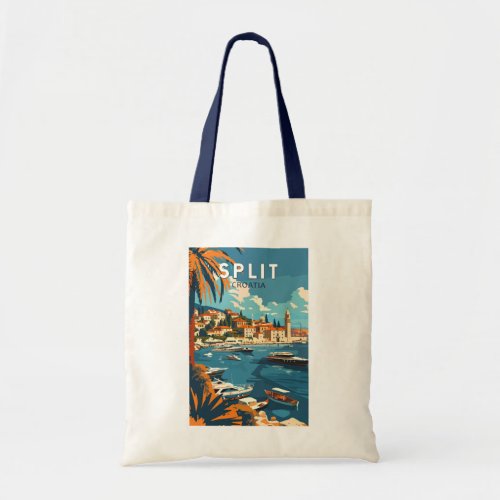 Split Croatia Travel Art Vintage Tote Bag