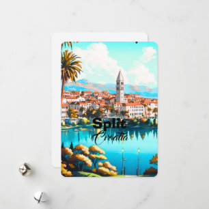 Split Croatia Travel Postcard, Split Travel Art, Holiday Card