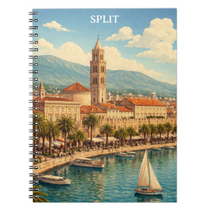 Split Croatia Vintage Adriatic Coast Notebook