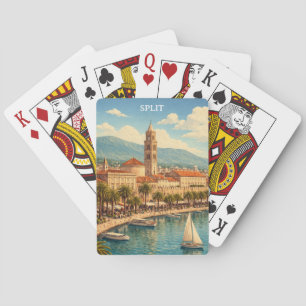 Split Croatia Vintage Adriatic Coast Poker Cards