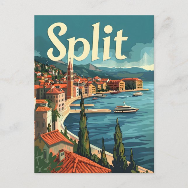 Split Croatia Vintage Postcard (Front)